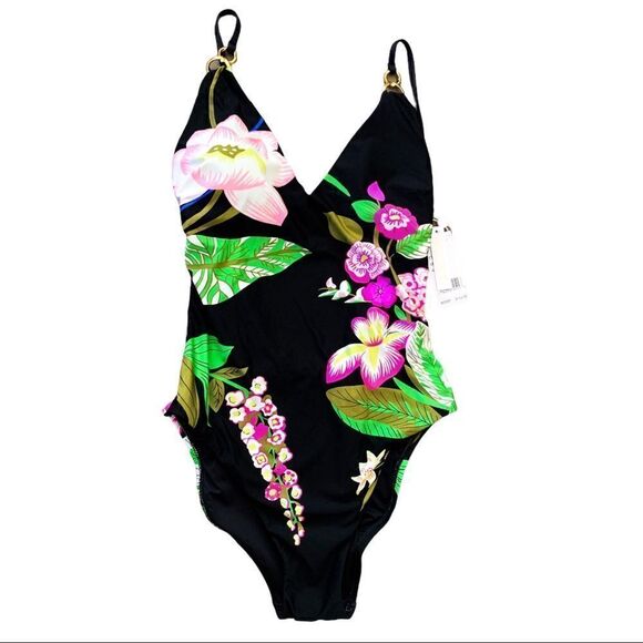 NWT Trina Turk Moonlit Melot One-Piece Swimsuit - Picture 3 of 6